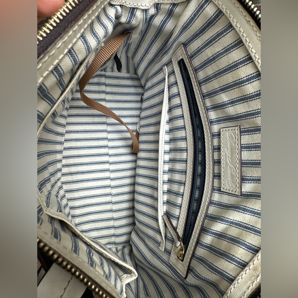 Dooney & Bourke Beacon Woven Dome Satchel – Brown & White Leather – EUC - Picture 11 of 14